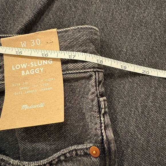 NWT Madewell Women Low Slung Baggy Charcoal Straight Jeans - Picture 9 of 13